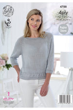 King Cole 4788 Top in Giza Cotton 4 Ply and Giza Sorbet 4 Ply Knitting Pattern