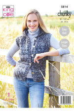 King Cole 5814 Ladies Waistcoats in Autumn Chunky Knitting Pattern