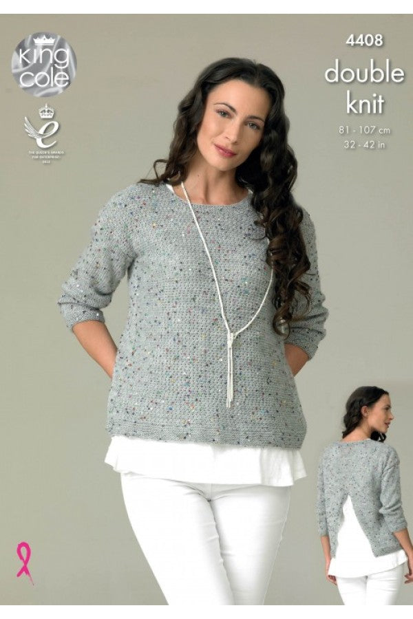 King Cole 4408 Top and Cardigan in Galaxy DK (leaflet) Knitting Pattern