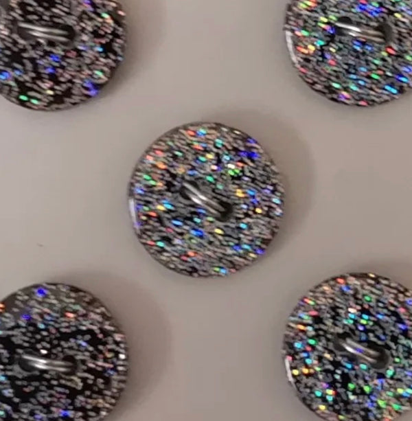 King Cole Round Glitter Effect Small Buttons x 5 per pack