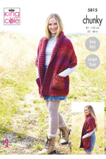 King Cole 5815 Ladies Shawls in Autumn Chunky Knitting Pattern