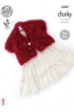 King Cole 4440 V and Round Neck Cardigans in Tinsel Chunky Knitted Pattern