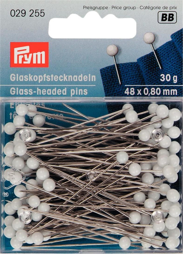 Prym Glass-head pin 0.80x48mm White 30g