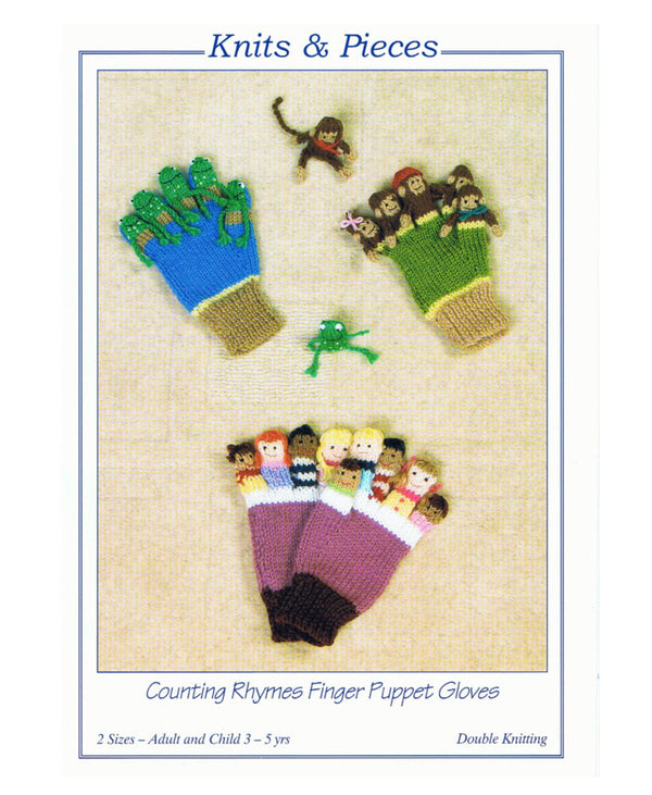 Counting Rhymes Finger Puppet Gloves Knits & Pieces Knitting Pattern