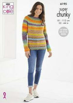 King Cole 6182 Sweater and Cardigan in Timeless Chunky (leaflet) Knitting Pattern