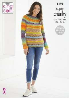 King Cole 6182 Sweater and Cardigan in Timeless Chunky (leaflet) Knitting Pattern