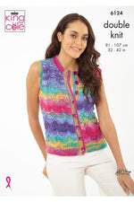 King Cole 6124 Tank Top and Waistcoat in Tropical Beaches DK Knitting Pattern