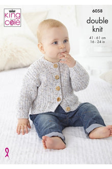 King Cole 6058 Cardigans and Sweater in Cloud Nine DK Knitting Pattern (leaflet)