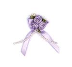 Rose: Trio on Bow with Beads x 5 Bows per pack