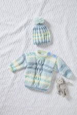 King Cole 6047 Top, Sweater, Hat and Blanket in Cosy Love Aran Knitting Pattern