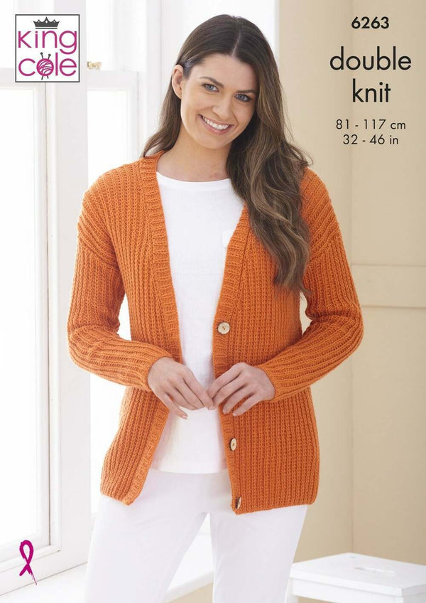 King Cole 6263 Ladies Cardigan DK Pattern