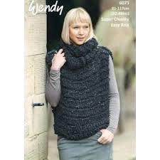 6073 Wendy Tunic & Cowl Super Chunky Knitting Pattern