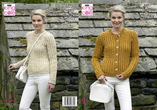 5291 King Cole Sweater & Cardigan Knitted in Chunky Tweed Pattern