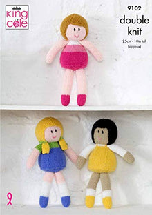 9102 king Cole Dolls Double Knitting Pattern