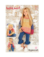 9484 Stylecraft Jumper and Accessories in Batik Swirl DK Knitting Pattern