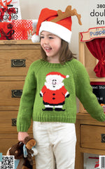 3805 King Cole Children’s Santa and Snowman Christmas Jumper/Sweater Pattern#Doubleknitting#DK