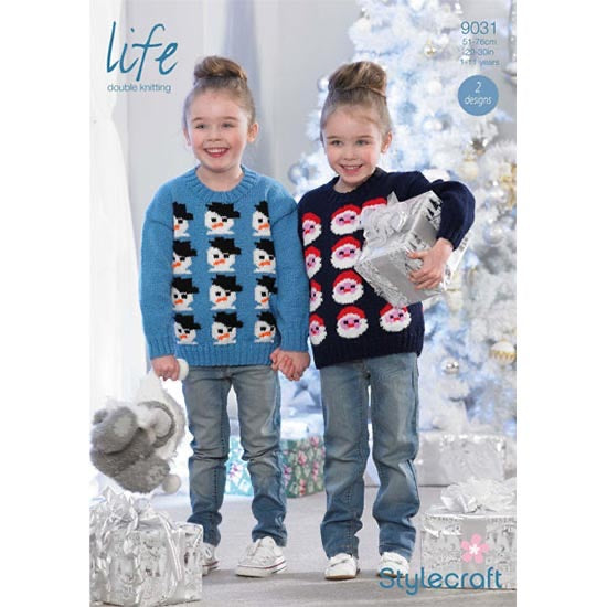 9031 Stylecraft Children’s Christmas Jumper Double Knitting Pattern