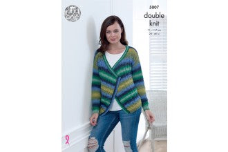 5007 King Cole Cardigan and Sweater in Riot DK Knitting Pattern