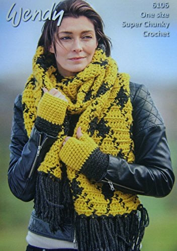 6106 Wendy Super Chunky Crochet Scarf Pattern