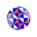 Blue/Orange Patterned Buttons Round 22.5mm