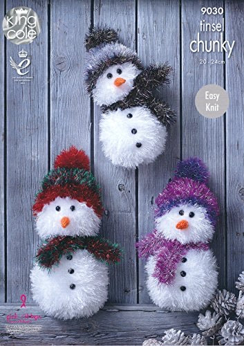 9030 King Cole Tinsel Snowman Chunky Knitting Pattern