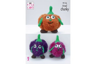 9116 king Cole Tinsel Chunky Pumpkin Knitting Pattern