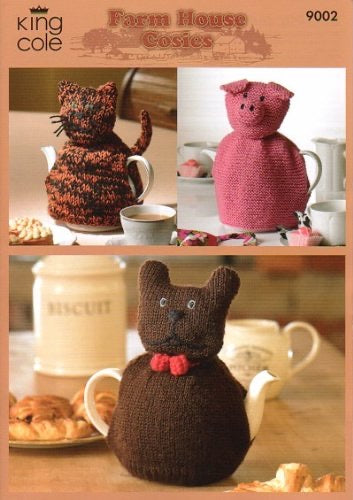 9002 King Cole Farm House Cosies Double Knitting Pattern