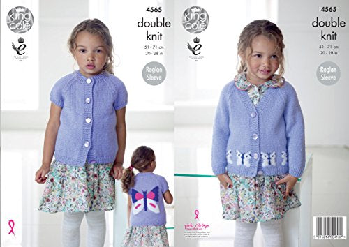 4565 king Cole Children’s Butterfly crew and v-neck double knitting/8Ply pattern