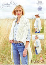 9224 Stylecraft Super XL Yarn Lace Edge One Piece Waistcoat Knitting Pattern