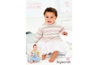 9747 Stylecraft Babies Cardigans and Jumper in Bambino Prints DK Knitting Pattern