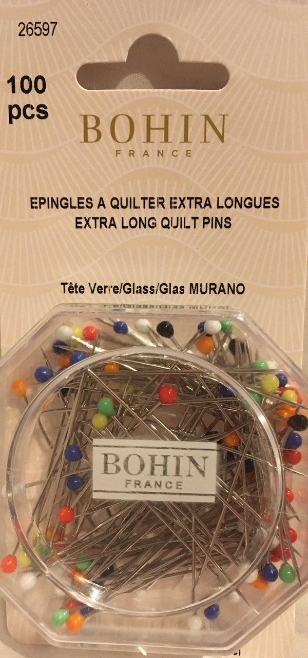 Bohin Extra Long Quilt Pins x 100pcs