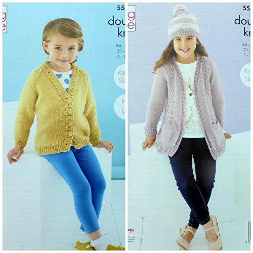 5586 King Cole Cardigans & Hat: Knitted in Cherished Double Knitting Pattern