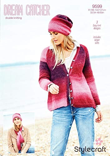 9599 Stylecraft Dream Catcher Ladies Cardigan, Scarf & Hat Double Knitting Pattern