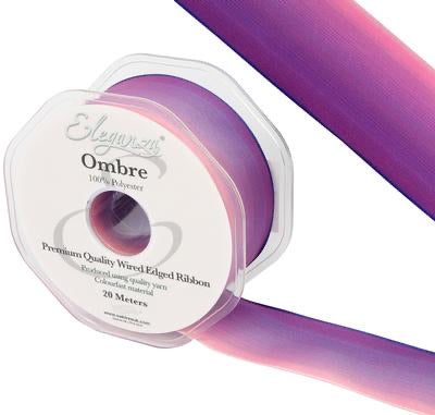 Wired Edge Ombre Ribbon 38mm x 20m